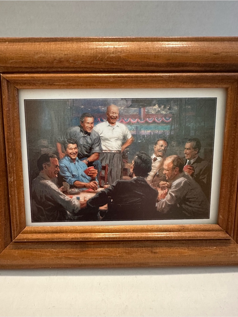 Grand Ol’ Gang Framed Wall Art Print Republican Presidents Poker Game